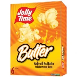 Jolly Time Microwave Popcorn, Butter, 6-Pack, 727, 3 OZ