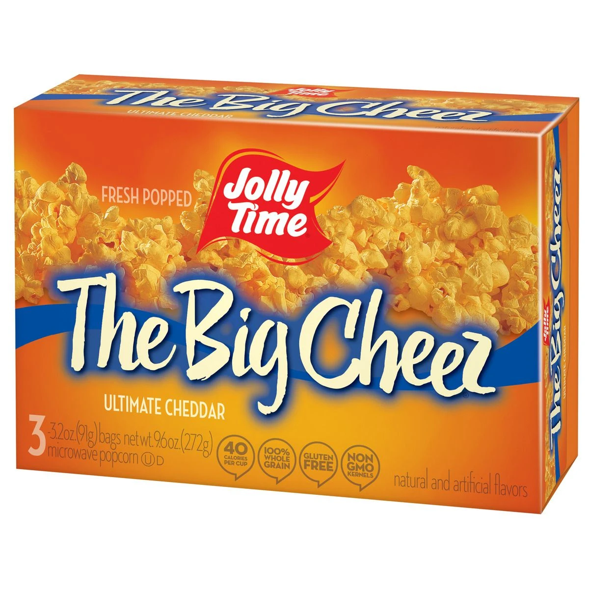 Jolly Time The Big Cheex Microwave Popcorn, Ultimate Cheddar, 3-Pack, 779, 3.2 OZ 4 Jolly Time The Big Cheex Microwave Popcorn, Ultimate Cheddar, 3-Pack, 779, 3.2 OZ - Image 2
