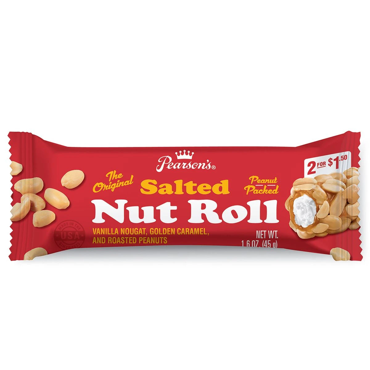 Pearsons Salted Nut Roll Bar, 1.6 OZ 3 Pearsons Salted Nut Roll Bar, 1.6 OZ