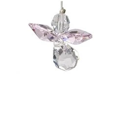 Woodstock Chimes Crystal Guardian Angel - Rose, CGRO