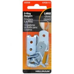 Hillman Zinc Plated D-Ring Hangers, 122318, Large 8 Hillman Zinc Plated D-Ring Hangers, 122318, Large -Deals Home Goods Store sftp a s assets20201209000000152
