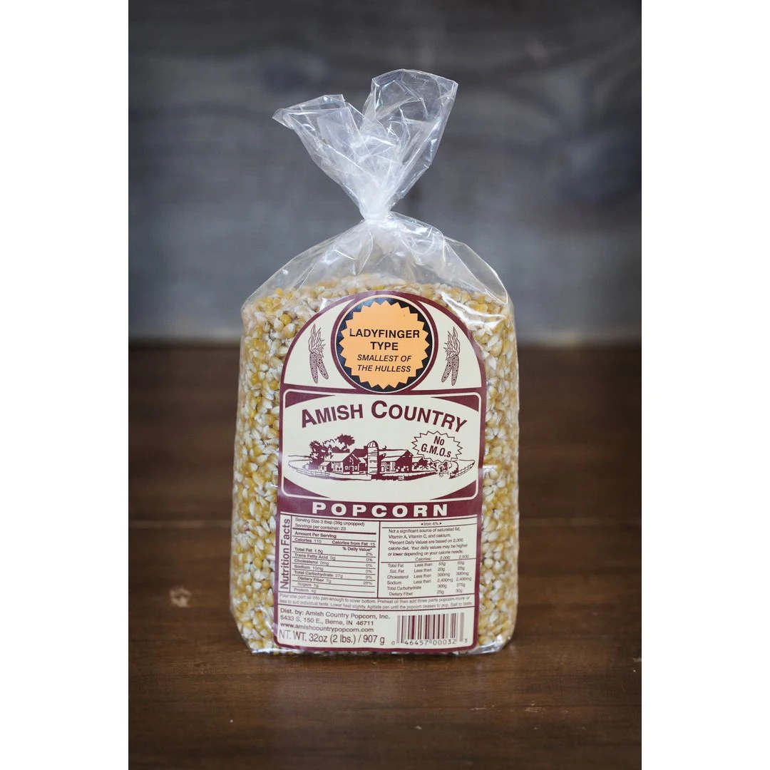 Amish Country Popcorn Ladyfinger Popcorn, LF-16011, 2 LB Bag 3 Amish Country Popcorn Ladyfinger Popcorn, LF-16011, 2 LB Bag