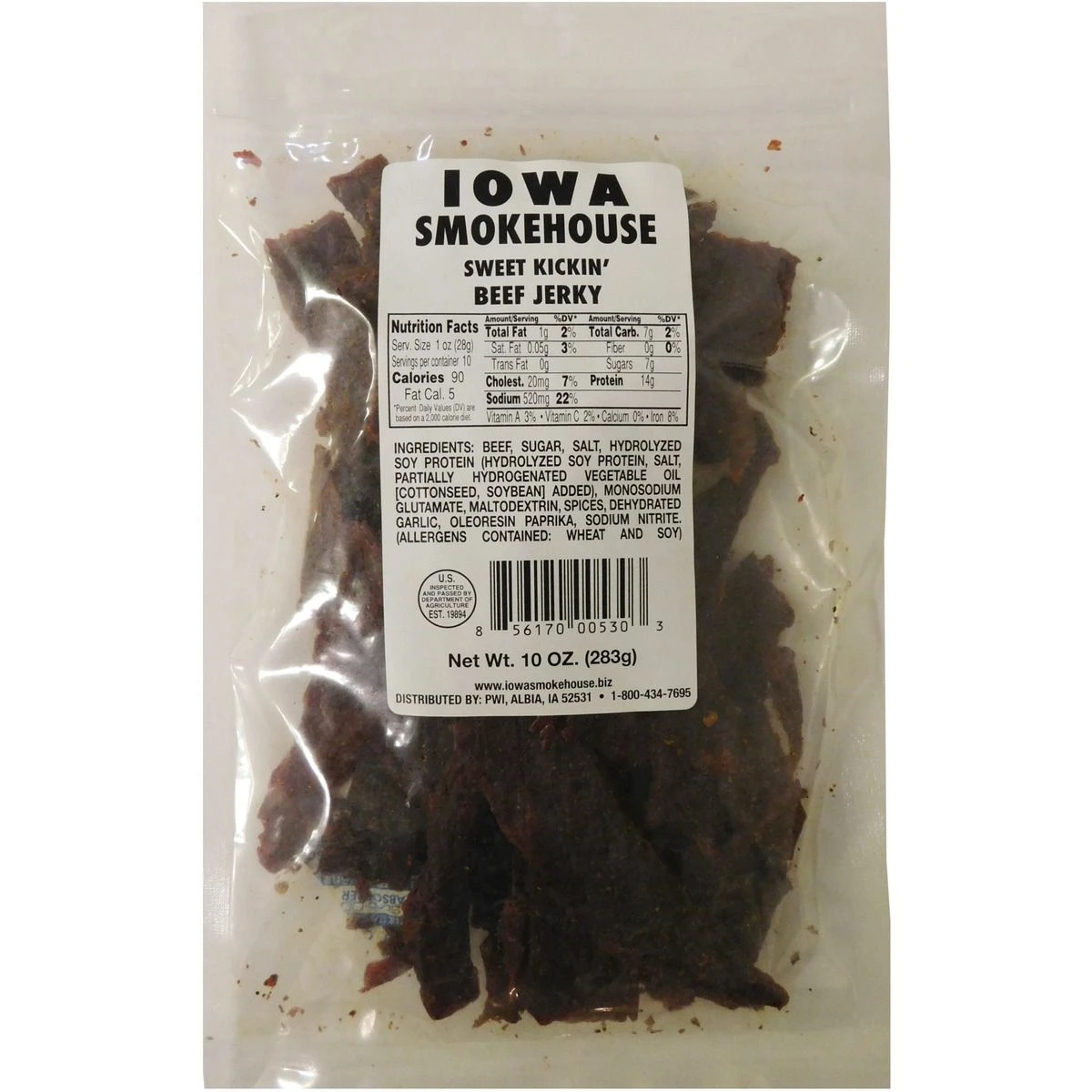 Iowa Smokehouse Beef Jerky Sweet Kickin', IS-10JSK, 10 OZ 3 Iowa Smokehouse Beef Jerky Sweet Kickin', IS-10JSK, 10 OZ