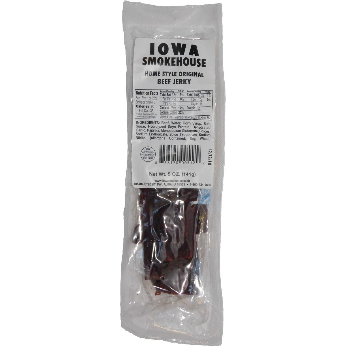 Iowa Smokehouse Beef Jerky Homestyle Original, IS-5JN, 5 OZ 3 Iowa Smokehouse Beef Jerky Homestyle Original, IS-5JN, 5 OZ