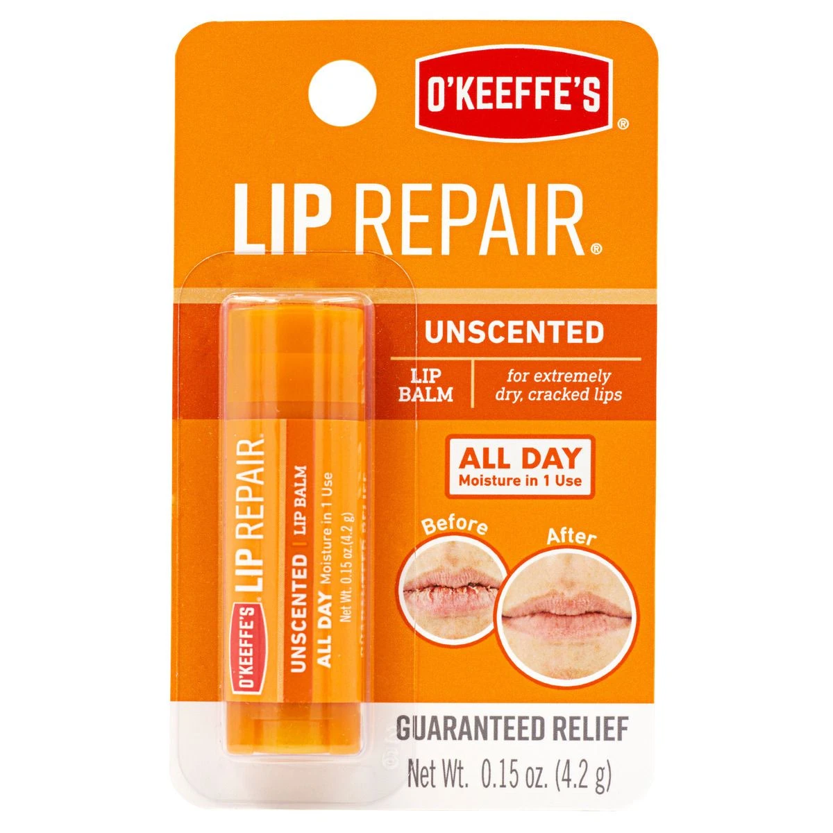 O'keeffe's Unscented Lip Repair Lip Balm, K0700102, White, .35 OZ 3 O'keeffe's Unscented Lip Repair Lip Balm, K0700102, White, .35 OZ