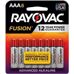 Rayovac Fusion Performance Alkaline, 8-Pack, 824-8TFUSK, AAA