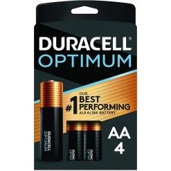 Duracell Optimum Alkaline Batteries, 4-Pack, DUROPT1500B4, AA
