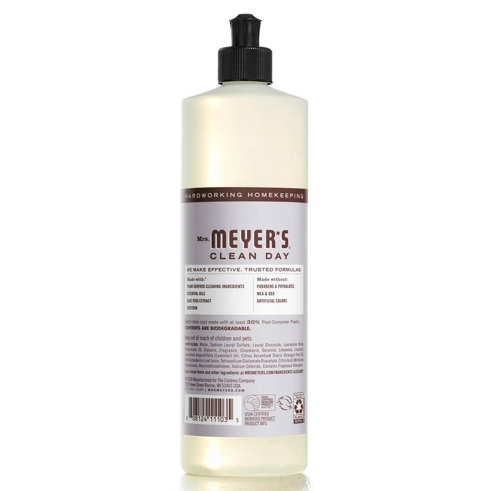 Mrs. Meyer's Lavender Liquid Dish Soap, 11103, 16 OZ 4 Mrs. Meyer's Lavender Liquid Dish Soap, 11103, 16 OZ - Image 2