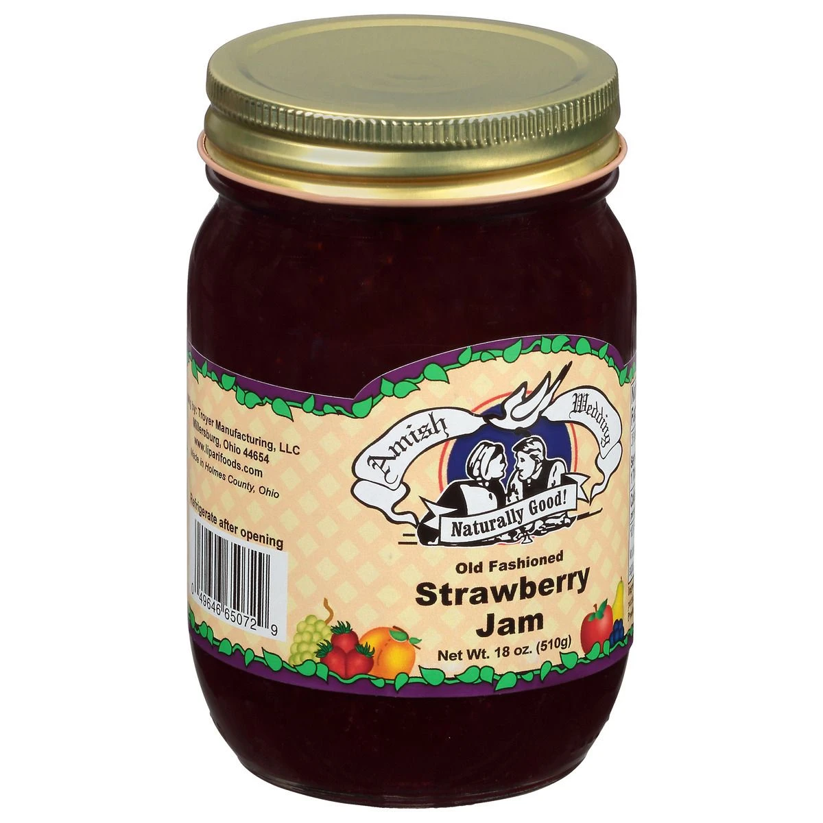Amish Wedding Old Fashioned Strawberry Jam, 542393, 18 OZ 4 Amish Wedding Old Fashioned Strawberry Jam, 542393, 18 OZ - Image 2