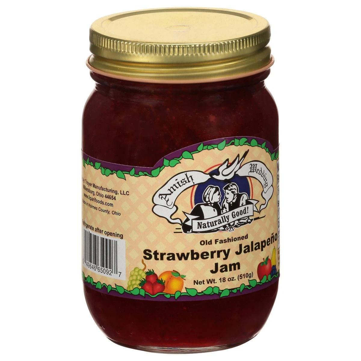 Amish Wedding Old Fashioned Strawberry Jalapeno Jam, 542438, 18 OZ 4 Amish Wedding Old Fashioned Strawberry Jalapeno Jam, 542438, 18 OZ - Image 2