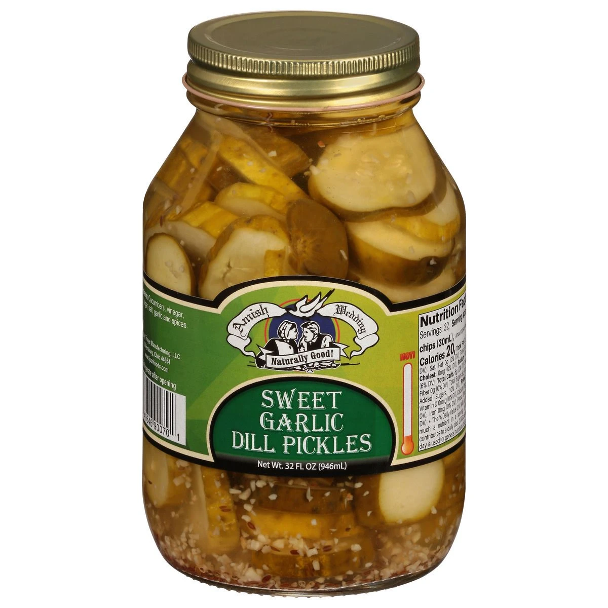 Amish Wedding Sweet Garlic Dill Pickles, 539879, 32 OZ 3 Amish Wedding Sweet Garlic Dill Pickles, 539879, 32 OZ