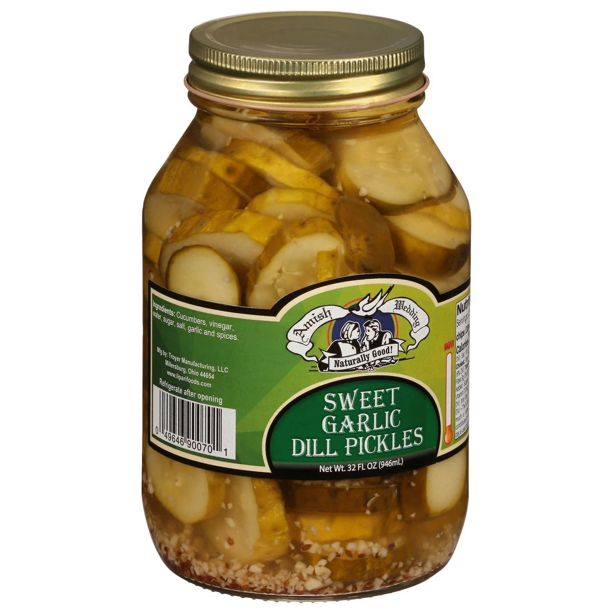 Amish Wedding Sweet Garlic Dill Pickles, 539879, 32 OZ 4 Amish Wedding Sweet Garlic Dill Pickles, 539879, 32 OZ - Image 2